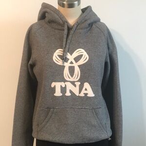 TNA Gray Heather Pullover Sweater with Hood